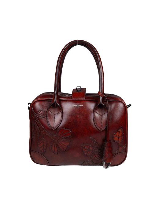Golden Goose Deluxe Brand Purple Vintage Leather Handbag