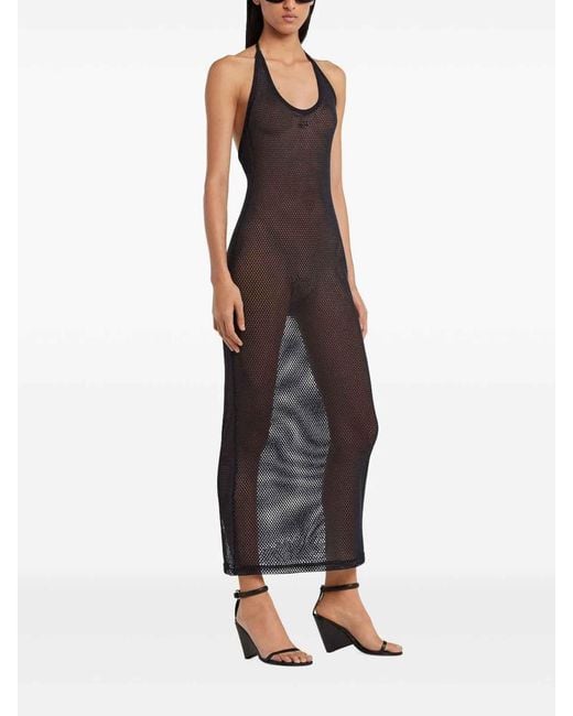 Courreges Black Cotton Long Tank Dress