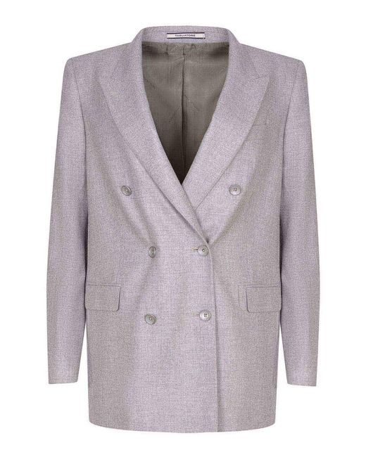 Tagliatore Gray Double-Breasted Jacket