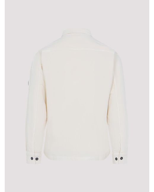 C P Company White Cp Company Ls Corduroy Shirt for men
