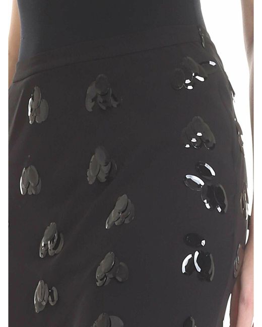 McQ Alexander McQueen Black Semitransparent Decorated Skirtin