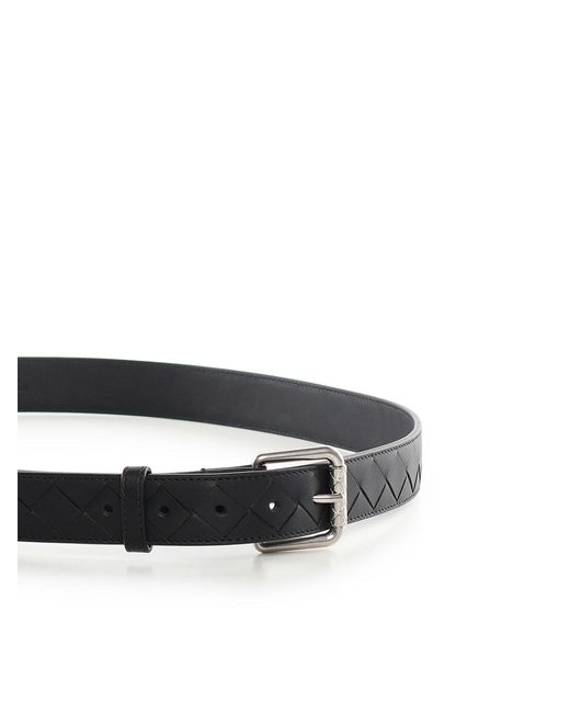 Bottega Veneta Black Intrecciato Belt for men