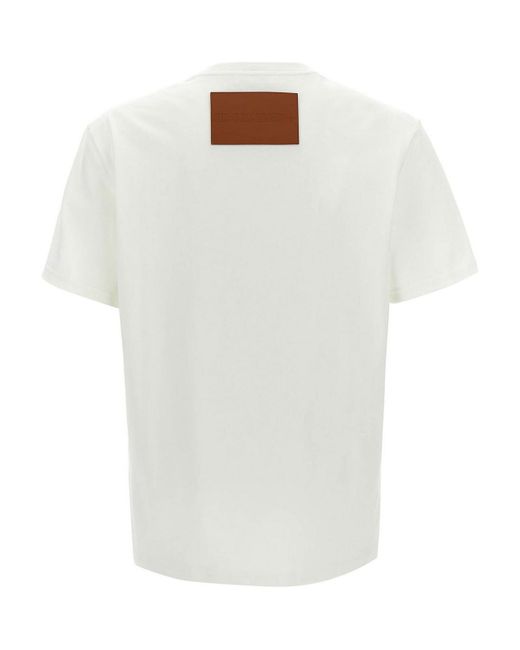 Jil Sander White Logo Patch T-Shirt for men