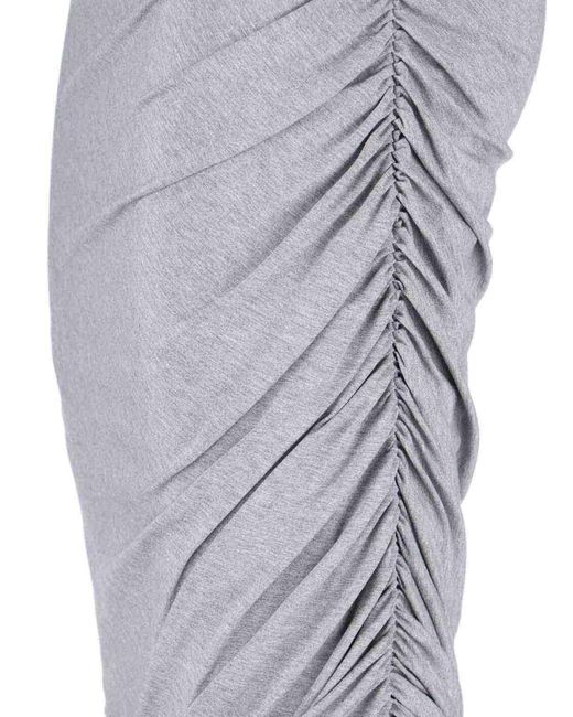 The Attico Gray Midi Asymmetrical Skirt