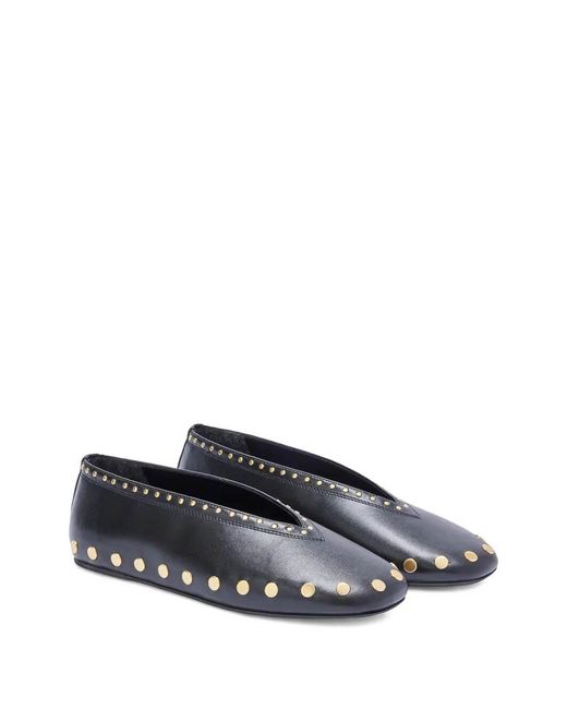 Ganni Gray Jenny Ballerina Nappa