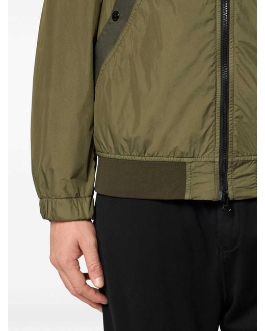 Stone Island Green Wool And Nylon Bomber Jacket for men