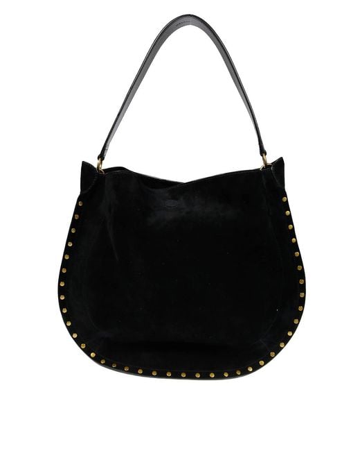 Isabel Marant Black Soft Velvet Mini Hobo Handbag