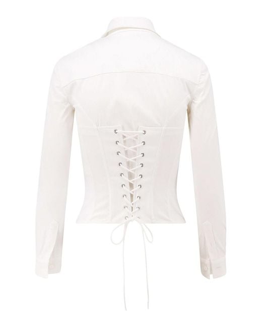 Balenciaga White Cotton Blend Corset Shirt