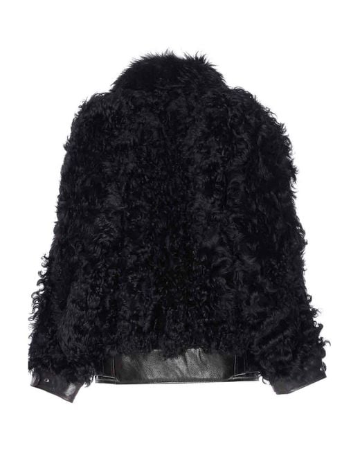 Golden Goose Deluxe Brand Blue Shearling Fur Osanne Jacket