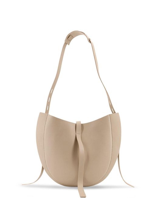 MINOBOSSI White Lizzie Leather Shoulder Bag