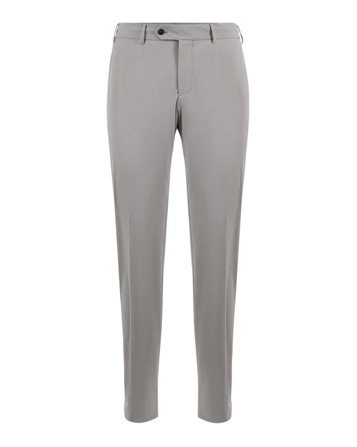 PT Torino Gray Tech Fabric Pants for men