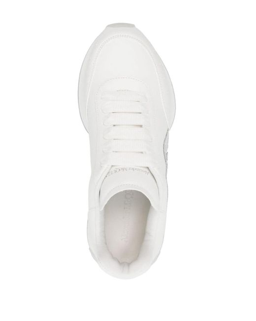 Alexander McQueen White Sprint Runner Leather Sneakers
