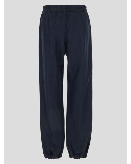 Moncler Blue Trousers With Side Pockets