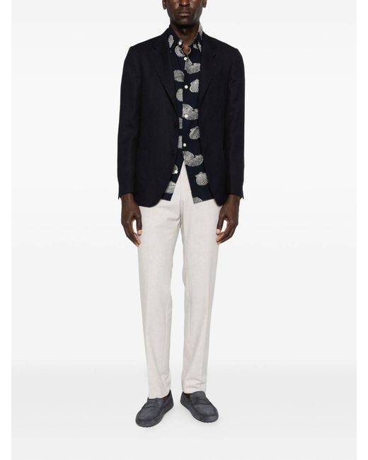 Lardini Blue Blazer With Patch Pockets for men