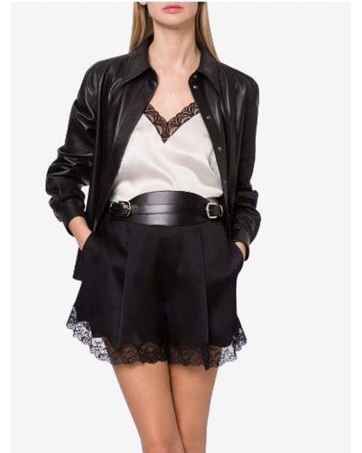 Alberta Ferretti Black Leather Shirt
