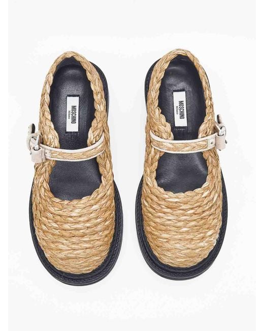 Moschino Natural Flat Shoes