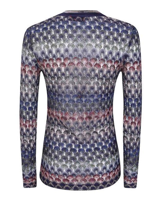 Missoni Blue V-Neck Sweater