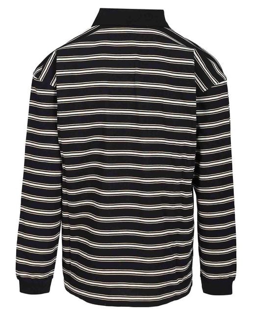 Bottega Veneta Blue Striped Polo Shirt for men
