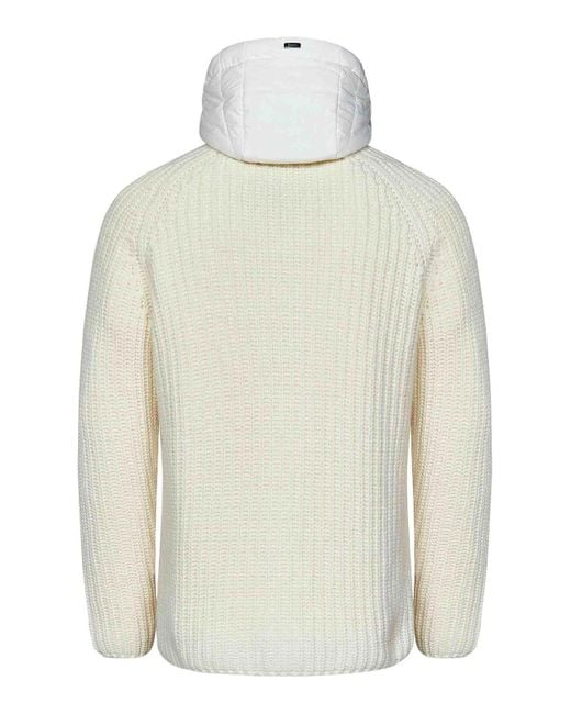 Herno White Wool Knit Cardigan for men