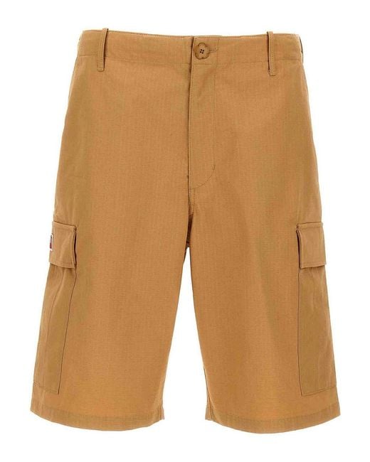 KENZO Natural Cargo Workwear Bermuda Shorts for men