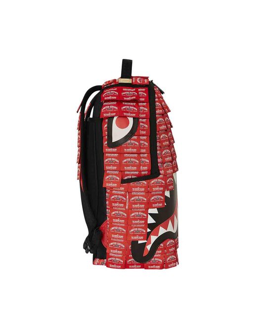 Sprayground Red 1 Off Bakpack Labels for men