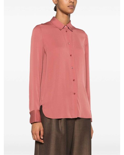 Vince Pink Slim Fitted Blouse