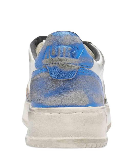 Autry Blue Leather Sneakers With Logo for men