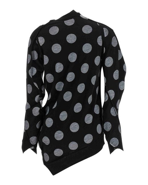 Junya Watanabe Black Polka Dot Maxi Cardigan
