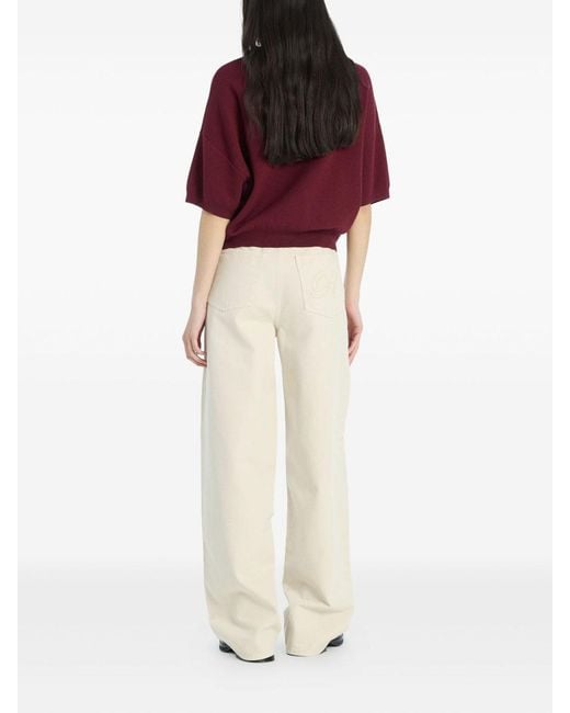 ROTATE BIRGER CHRISTENSEN Red Burgundy Polo Shirt With Logo Patch