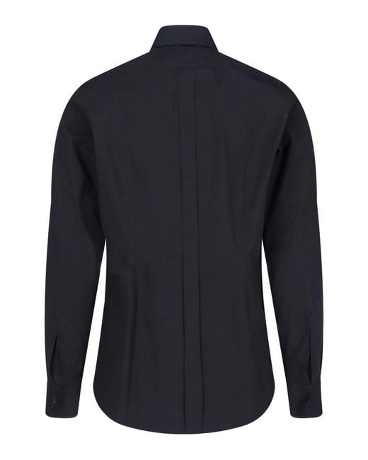 Dolce & Gabbana Blue Stretch Cotton Shirt for men