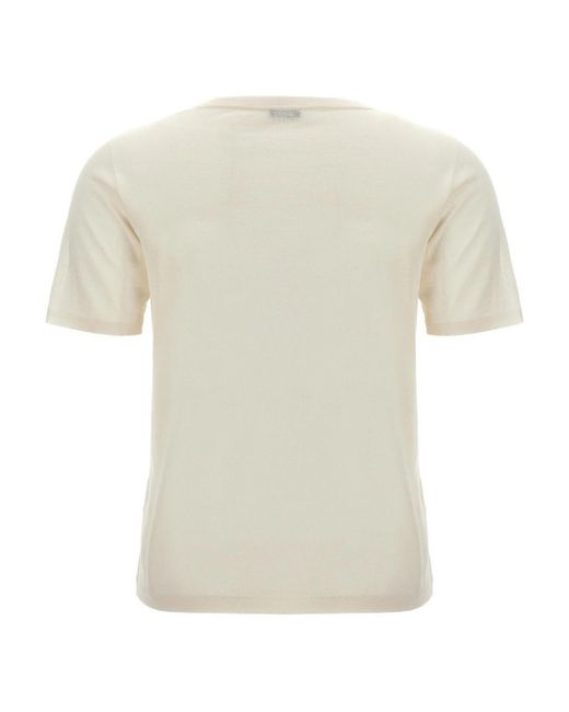 Kiton White Silk Cashmere T-shirt