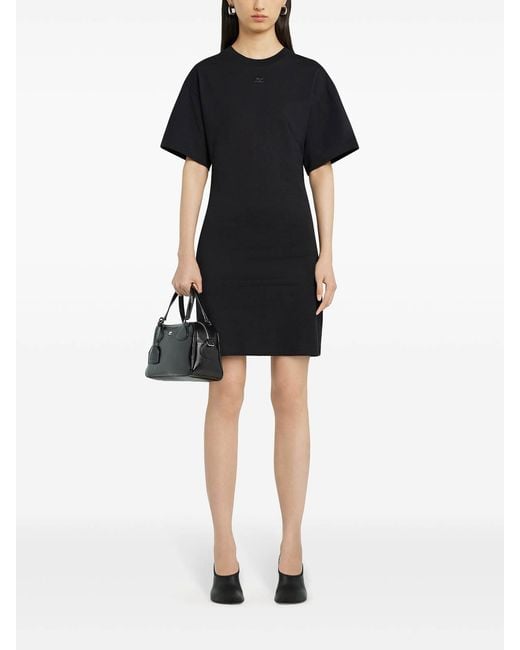 Courreges Black Cotton Mini Dress