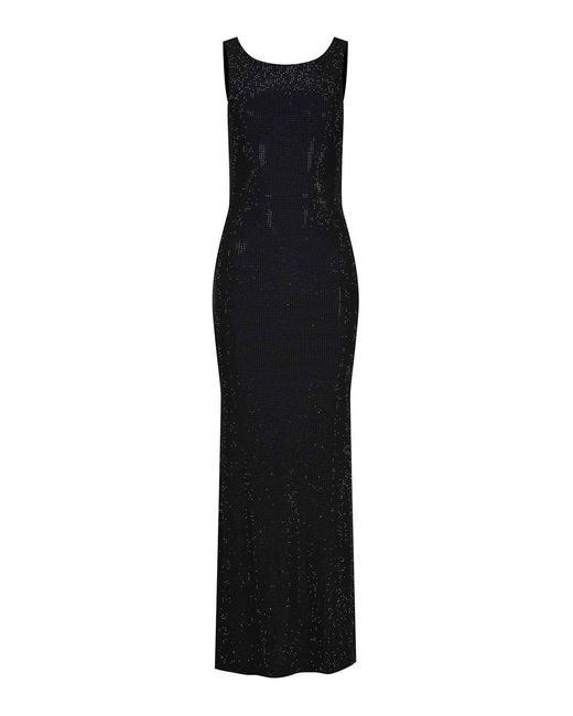 Twentyfourhaitch Black Dress Made Of Nylon Blend