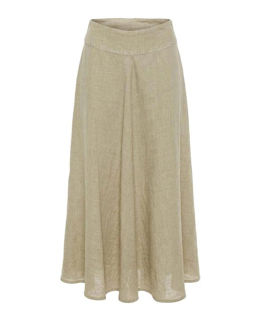120% Lino Natural Long Skirt