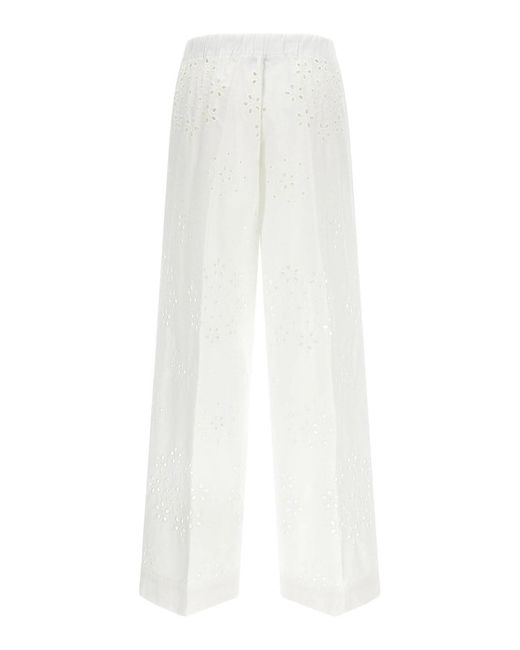 Herno White Cotton Casual Pants
