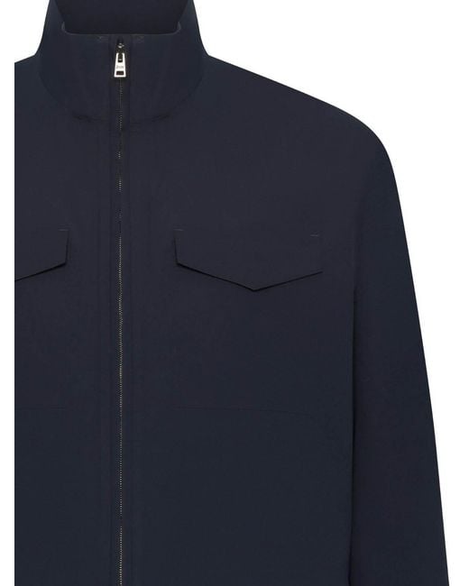 Herno Blue Lightweight High-Neck Jacket for men