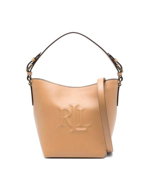 Ralph Lauren White Witley Medium Br Bucket Bag Medium