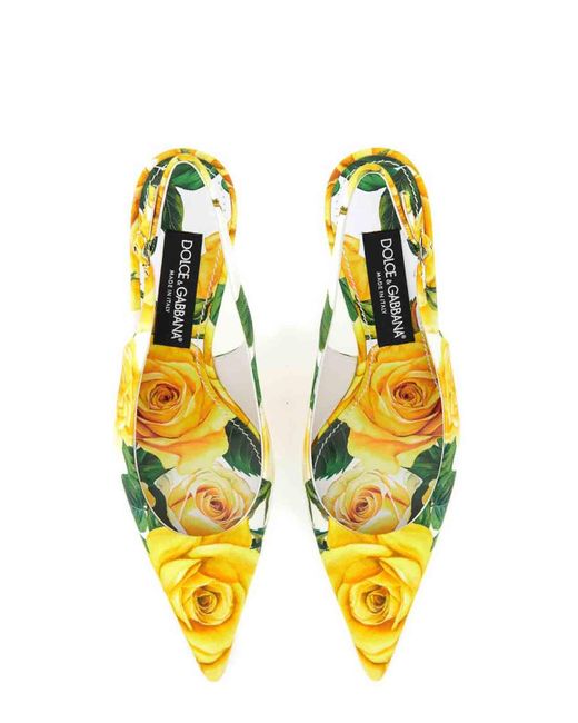 Dolce & Gabbana Yellow Slingback Pumps