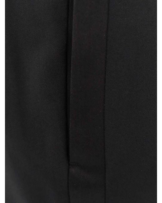 Tom Ford Black Virgin Wool Trouser With Satin Profiles for men