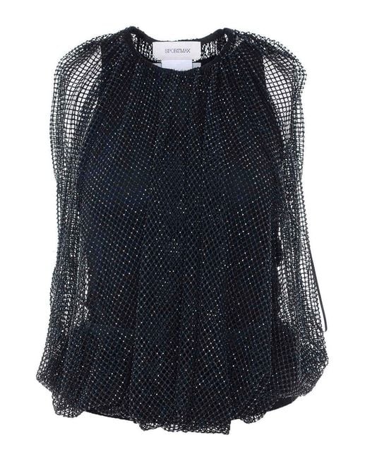 Sportmax Blue Nodo Blouse