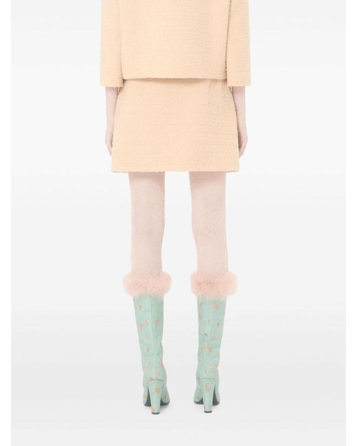 Valentino Garavani Natural Vlogo Signature Wool Skirt