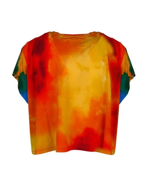 Rabanne Blue Tie Dye Patterned Crew Neck T-Shirt