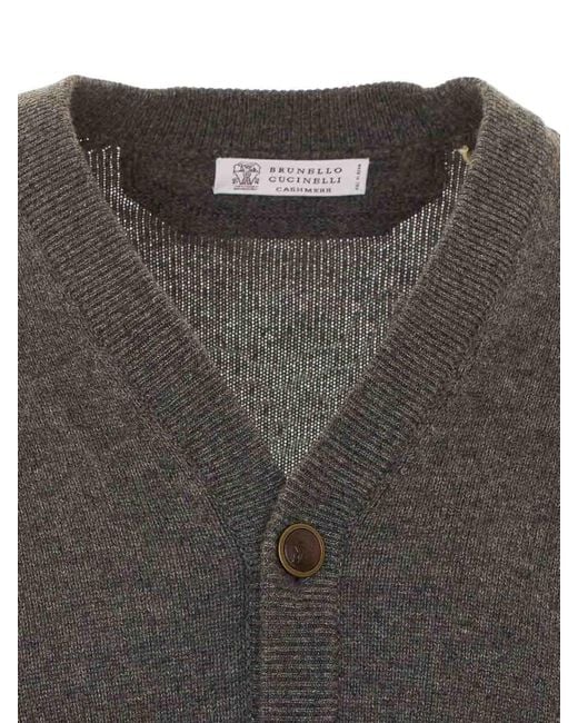 Brunello Cucinelli Gray Cardigan for men