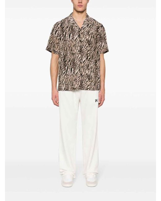 Palm Angels White Ivory Cotton Blend Pants for men