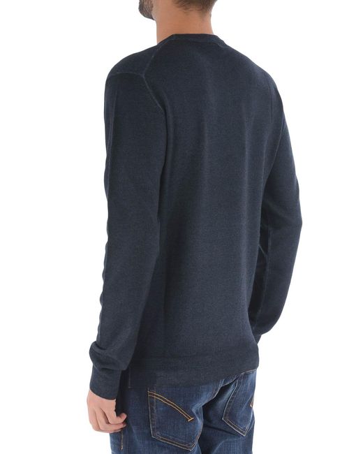 Etro Blue Wool Crew Neck Sweater for men