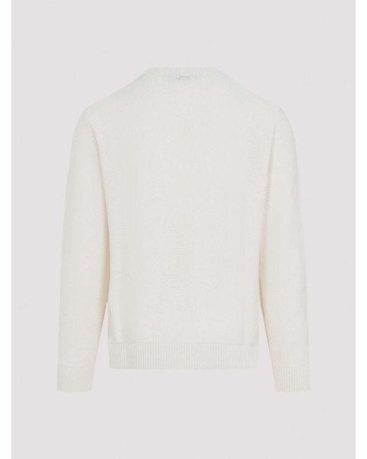 Canali White Knit Sweater for men