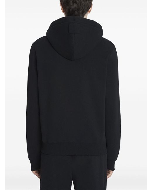 Lanvin Black Hoodie Logo Manuscrit Denim for men