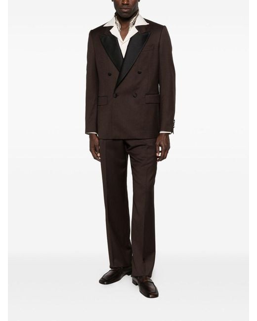 Lardini Brown Double-Breasted Suit for men