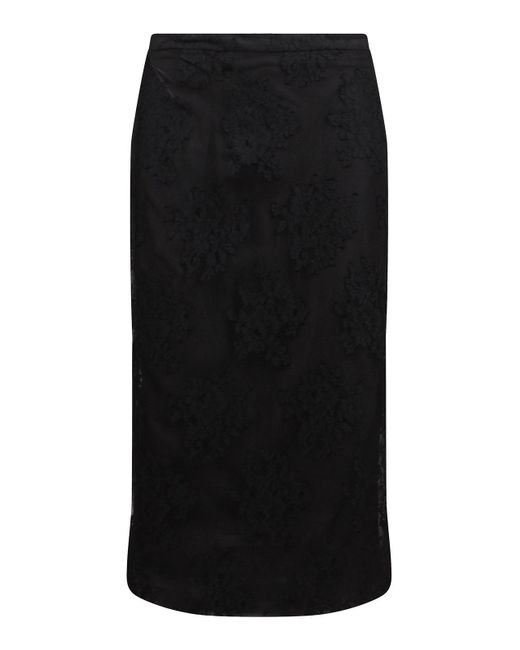 Dolce & Gabbana Black Semi Transparent Midi Skirt