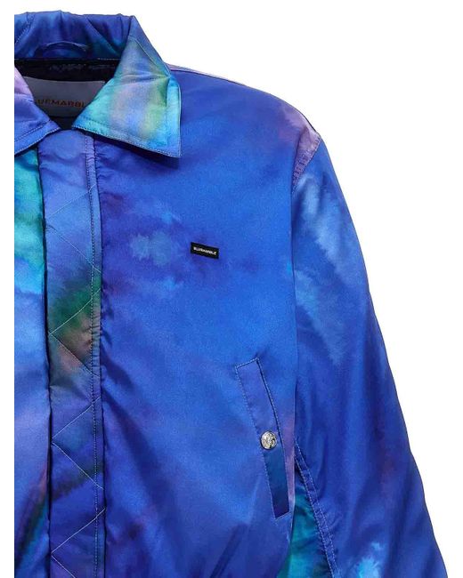 Bluemarble Blue Borealis Printed Bomber Jacket for men